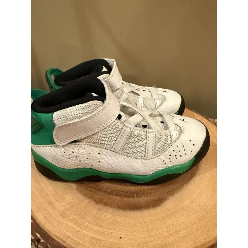 Nike Jordan‎ 6 Rings Toddler White/Green (323420 131) Sz 10C Lucky Green